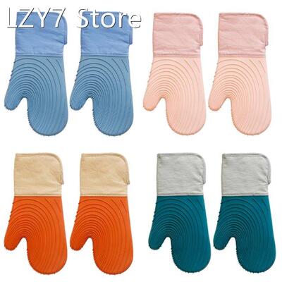 Kitchen Silicone Oven Mitts Water-proof Non-Slip Potholder f