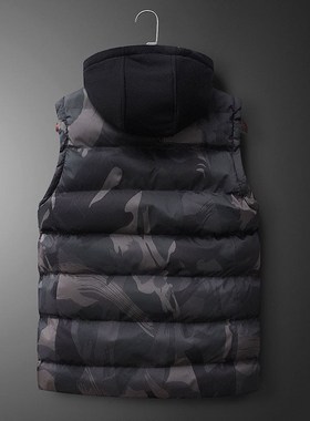 Male vest hooded winter warm coat men waistcoat L-7XL男马甲