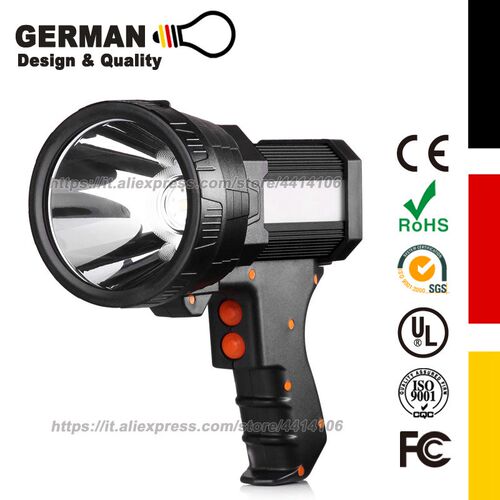 Rechargeable Spot lights hand held large flashlight 6000 Lu