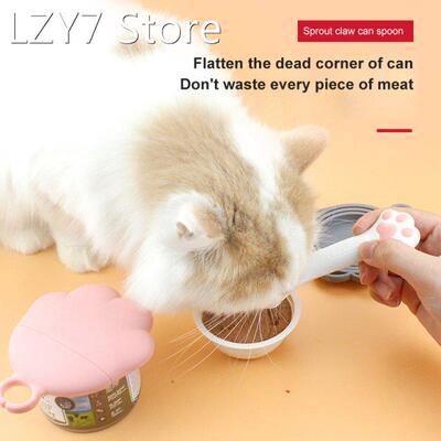 Portable Silicone Dog Cat Canned Lid 2-in-1Food Sealer Spoon
