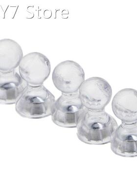 6pcs Transparent Colorless Magnetic Plastic Thumbtack Whiteb