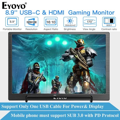 Eyoyo EM08H IPS Portable Monitor HDMI Type USB C LCD screen