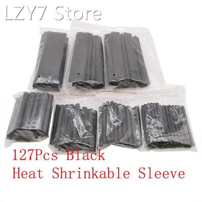 127Pcs/Set Black Heat Shrink Tube Shrinking Assorted Kit Pol