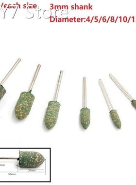 10PCS 4/5/6/8/10/12mm Rubber Polishing Burr Point Bit 3mm/1.