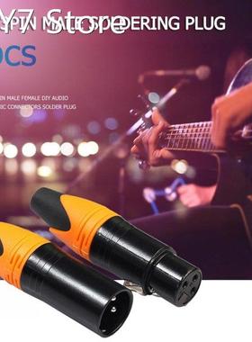 2pcs XLR Adapter 3Pin Male Plug Female Welding Microphone Au