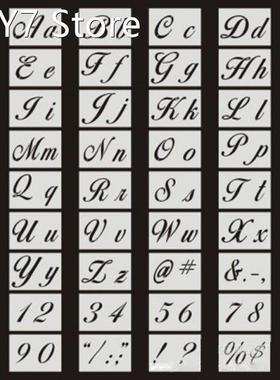 36pcs/set Letter Alphabet Stencil Wall Painting Wood DIY Dra