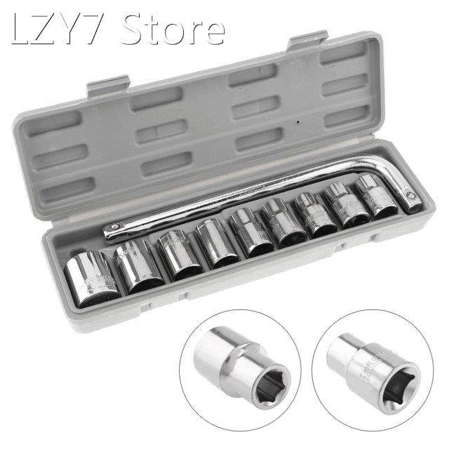 10pcs/lot auto repair socket wrench chrome vanadium steel s