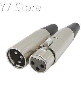 Metal XLR 3Pin Male Plug and Female Socket Jack Solder Adapt