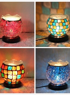 bedroom bedside lamp colored glass decorative table lamp Med
