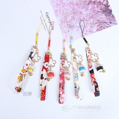 1pcs Phone Strap Lanyards Daisy Flower Cat Bell Mobile Phone