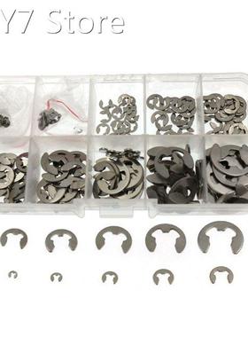 200PCS Silver M1.5-M10 E Clip Washer Assortment Kit Circlip