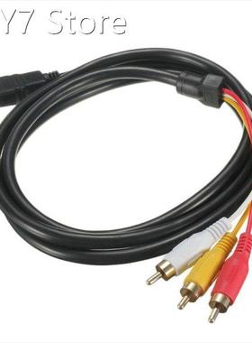 Male to 3-RCA Male Video AV Cable, Resolution Up to 1024x768