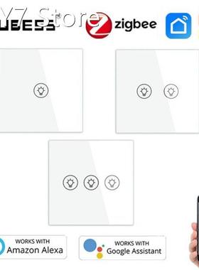 Aubess Tuya Smart Life Glass Panel EU/US Standard Touch Swit