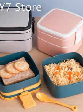 Portable Double-layer Lunch Box Microwave Oven Food Containe