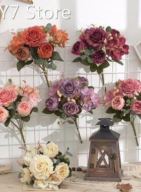Newly A Bunch Of Vintage Artificial Flowers Peony And Hydran