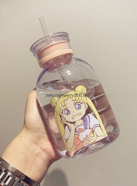 toon Frosted plastic Bottle Sailor Moon ransparent Glass
