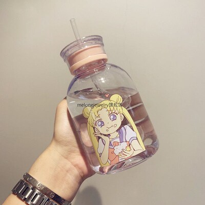 toon Frosted plastic Bottle Sailor Moon ransparent Glass