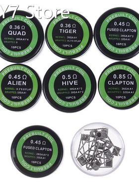 1Set Twisted Fused Hive Clapton Coils Premade Wrap Alien Mix