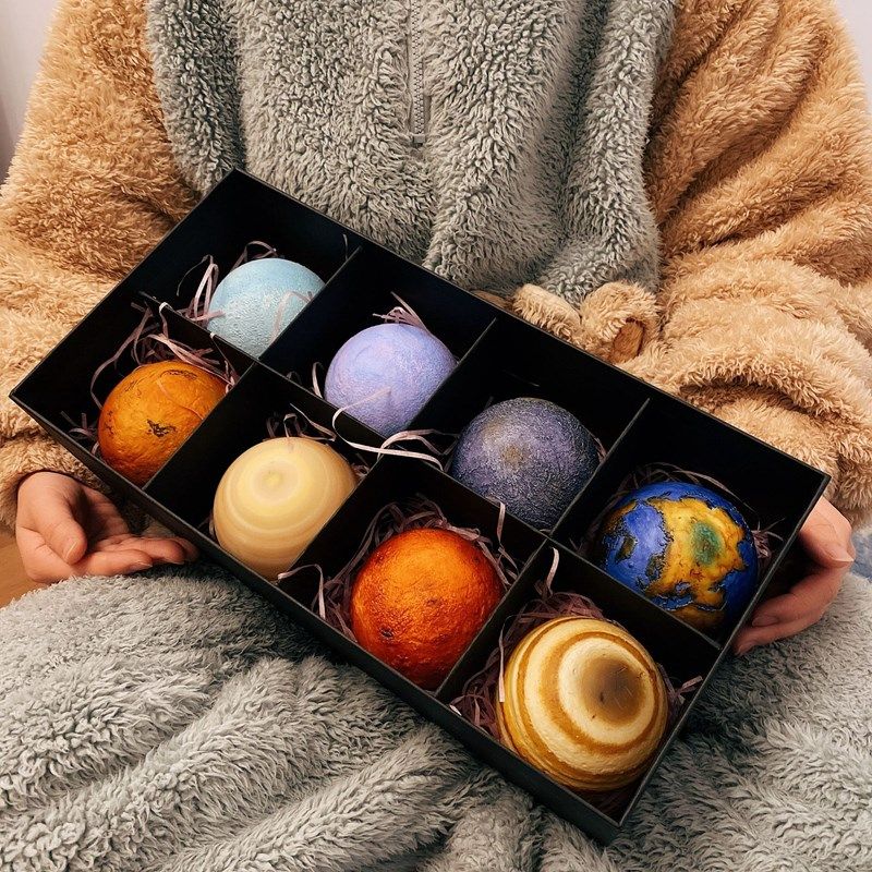 creative rechargeable 3d print eight planets lamp night ligh