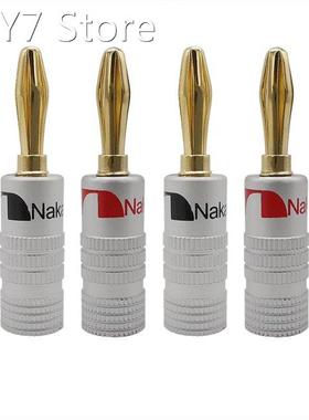 4Pcs 4mm Banana Plug Wire Connector Gold-plated 4 mm Banana
