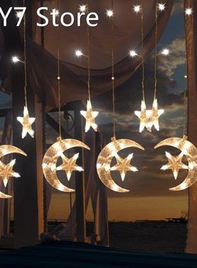 Remote Control 3.55M Moon Star Lamp LED Lamp String Christma