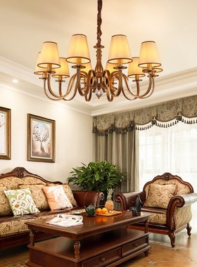 Luxury chandelier living room lamp wrought iron itation copp