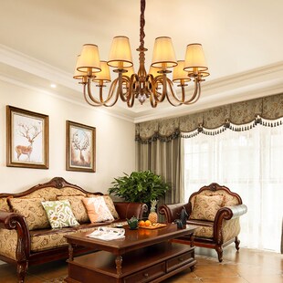 Luxury chandelier living room lamp wrought iron itation copp