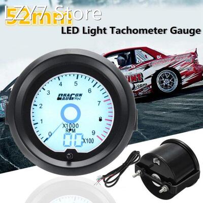 2 52mm Universal 12V Car Tachometer Gauge 7 Colors Digital