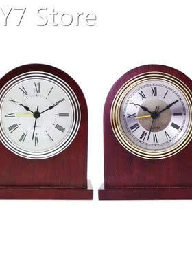Classic Retro Alarm Clock Solid Wood Roman Digital Manual Ad