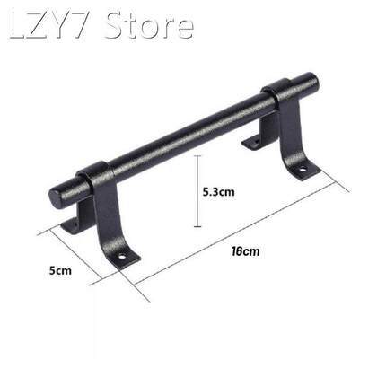 1pc Black Carbon Steel Country Barn Sliding Door Pull Handle