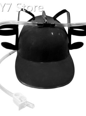 Beer Soda Drinks Guzzler Helmet Fun Drinking Hat Straw Hat B