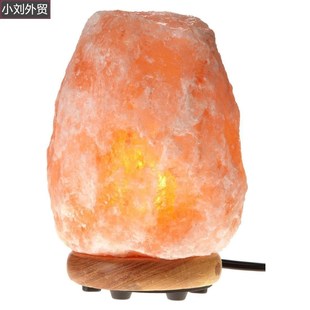 hand carved natural crystal himalayan salt lamp with neem wo