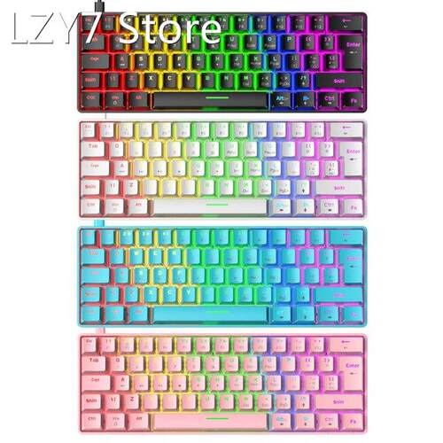 T60 Mechanical Gaming Keyboard Blue Switch 62 Keys USB Type