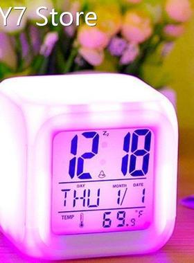 Multifunction Portable Alarm Clock 7 Color Large LED Change