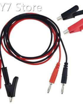 2PCS 4mm Banana Plug to 10mm Alligator Clip Cable Leads 1M V