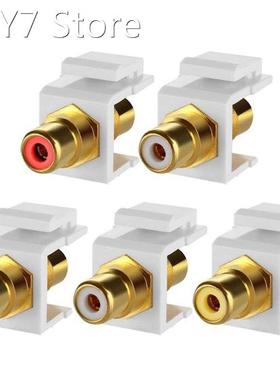5-Pack RCA Keystone Jack Insert Connector Socket Female Snap