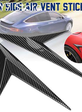Pair Carbon Fiber Car Side Air Vent Cover Trim Sticker Fende