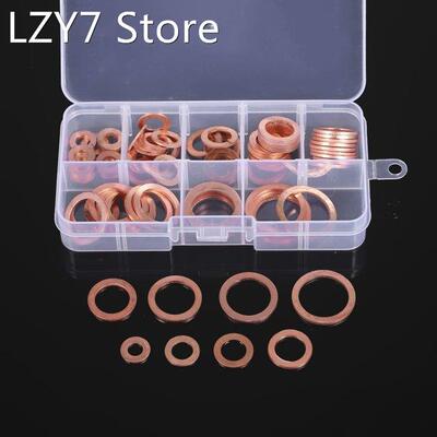 80pcs M6-M20 8 Sizes Solid Copper Gasket Washers Sealing Rin