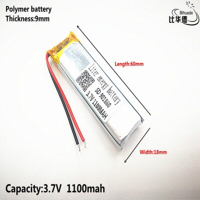 Good Qulity 3.7V,1100mAH,901860 Polymer lithium ion / Li-ion