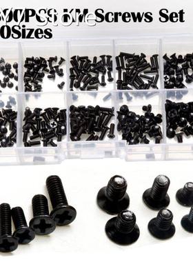 300pcs KM Laptop Screws Kit Assorted Assemble Repair Black S