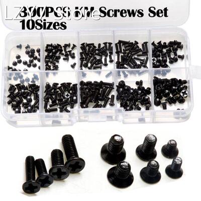 300pcs KM Laptop Screws Kit Assorted Assemble Repair Black S