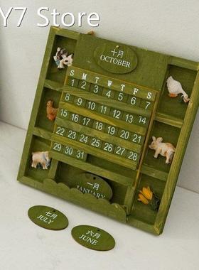 K1KF Practical Wooden Block Hanging Calendar 8.07x8.07in Woo