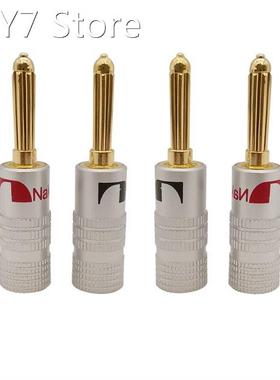 4Pcs Gold-plated Banana Connector 4mm Banana Male Plug Speak