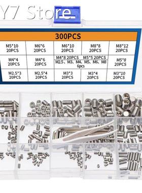 300pcs 304 Stainless Steel with 6 Wrenches and 1 Tweezers M2