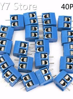 40pcs Terminal Blocks Blue 2-Pin Screw Terminal Block Connec