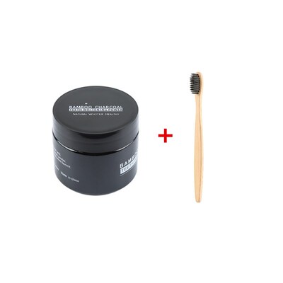 Activated Carbon Teeth Whitening Powder with Bamboo Toothbru