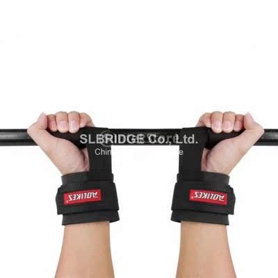 1 pair gym weight lifting bar straps wrap wrist support pr