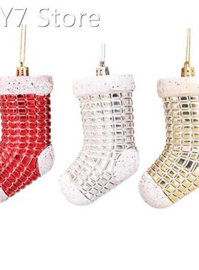 2022 New 6pcs Christmas Stocking Xmas Tree Fireplace Hanging