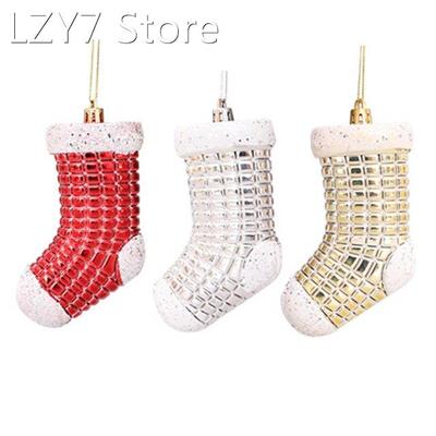 2022 New 6pcs Christmas Stocking Xmas Tree Fireplace Hanging