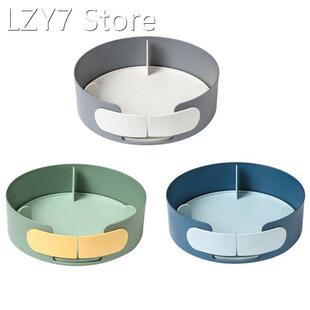 Box Rotatable Spice Turntable with Basket Rack Door Storage